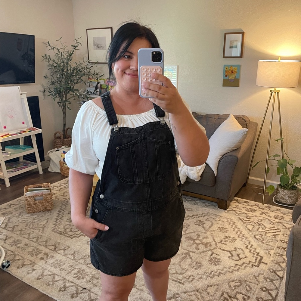 Black Denim Overalls